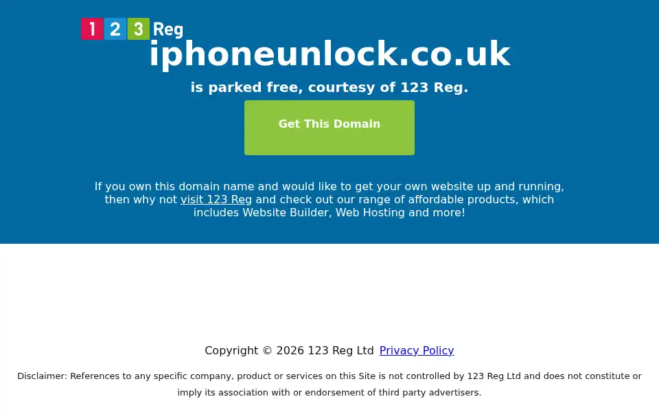 Screenshot of iphoneunlock.co.uk