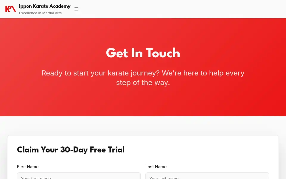 Screenshot of ipponkarateacademy.co.uk