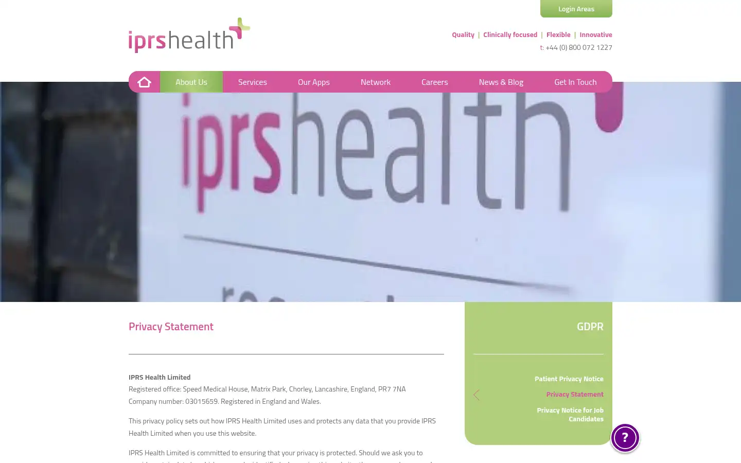 Screenshot of iprshealth.com