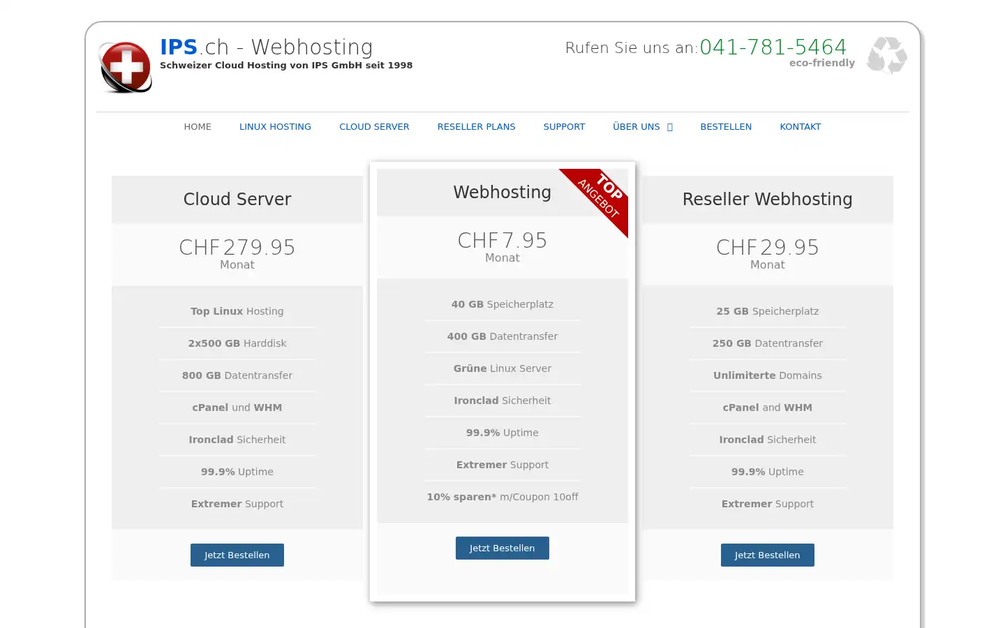 Screenshot of ips.ch
