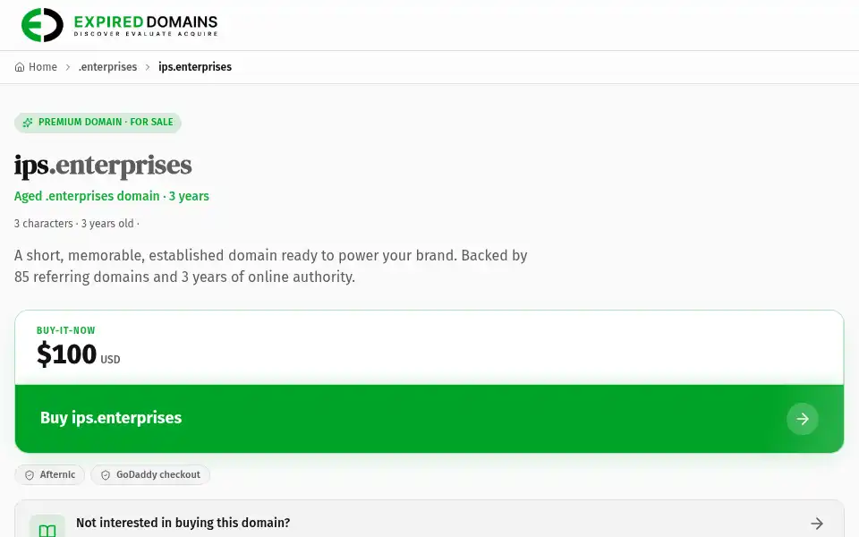 Screenshot of ips.enterprises