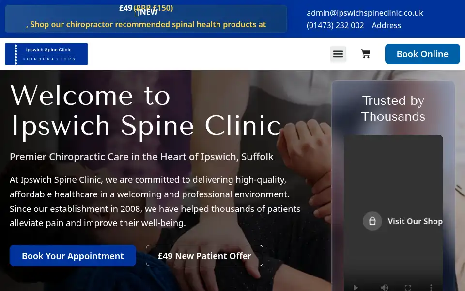 Screenshot of ipswichspineclinic.co.uk