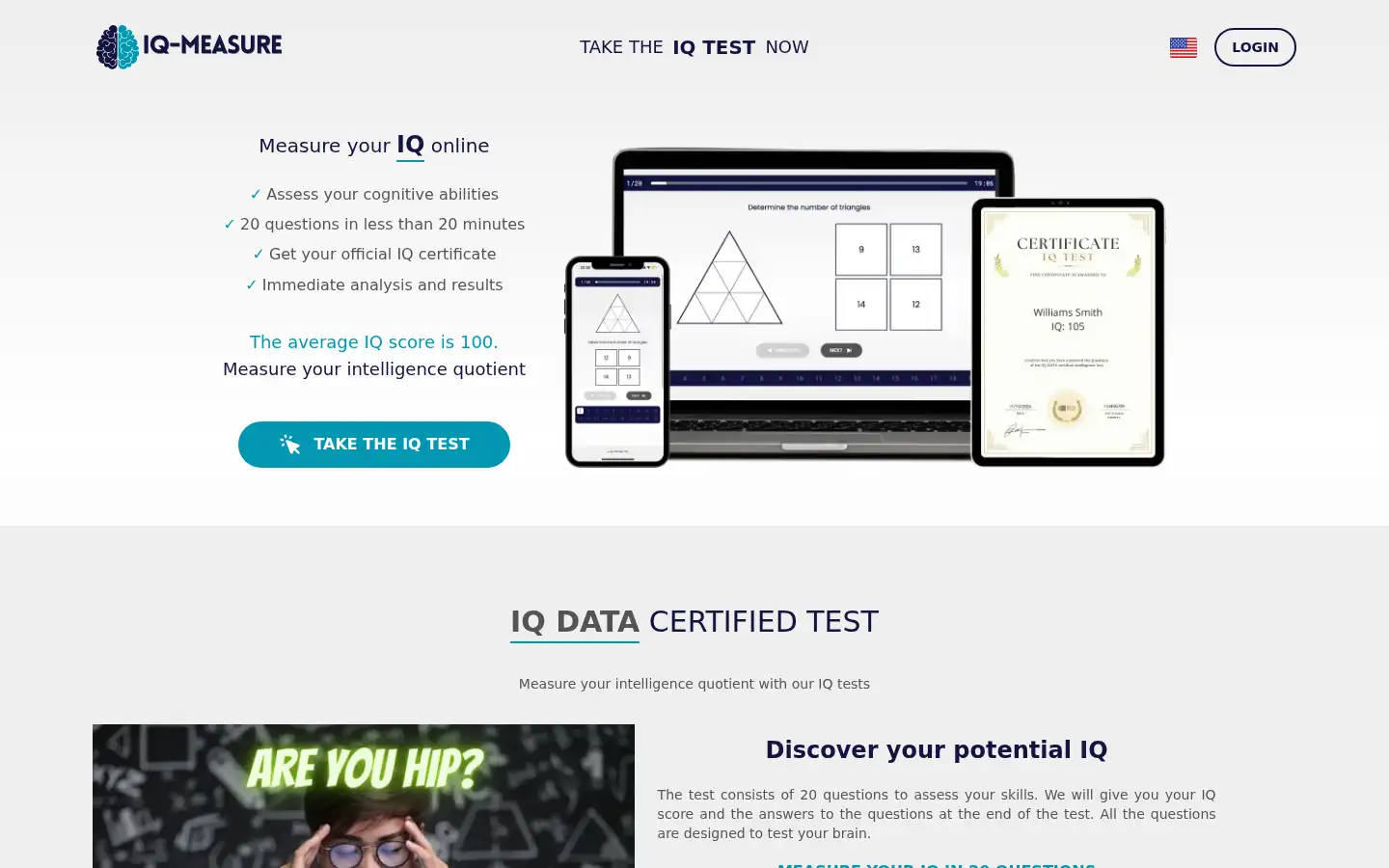 Screenshot of iq-measure.com