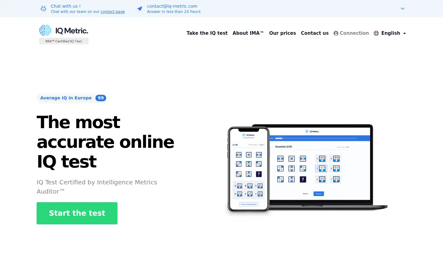 Screenshot of iq-metric.com