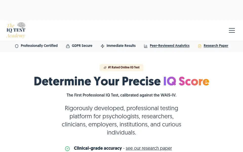 Screenshot of iq-tests.org