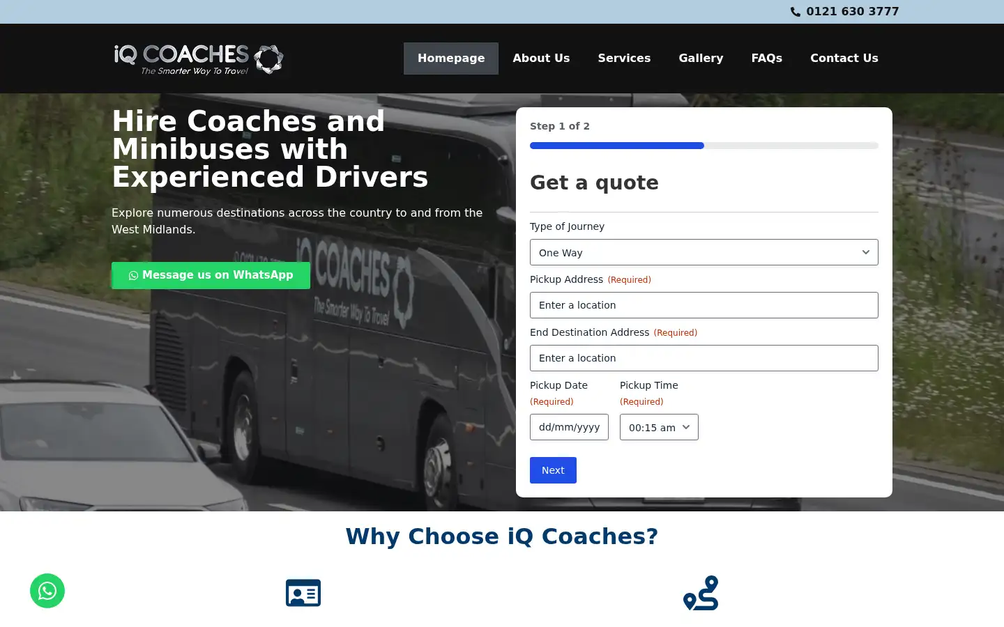 Screenshot of iqcoaches.co.uk