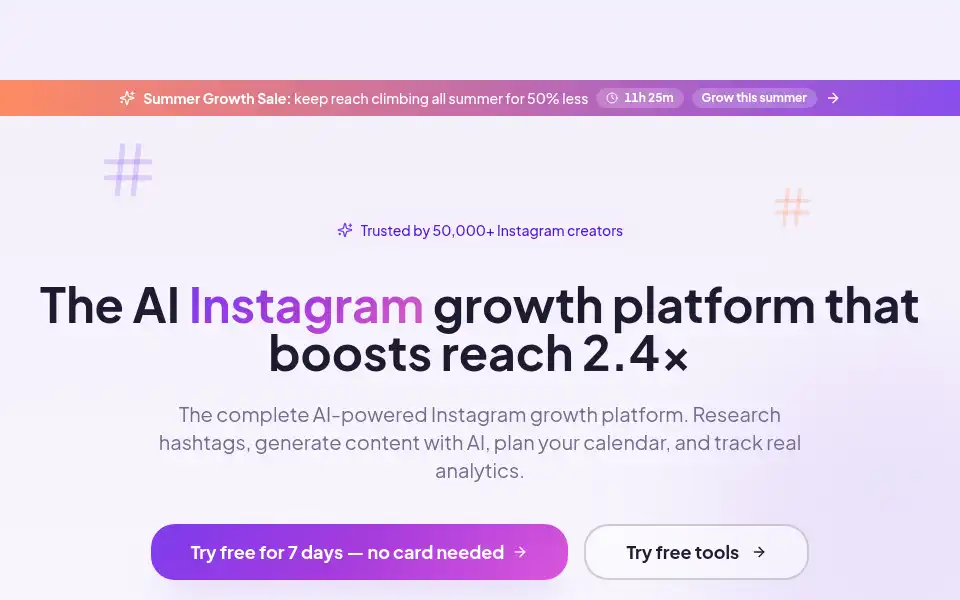 Screenshot of iqhashtags.com