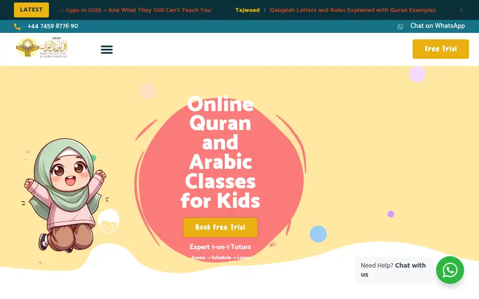 Screenshot of iqrawarattelinstitute.com