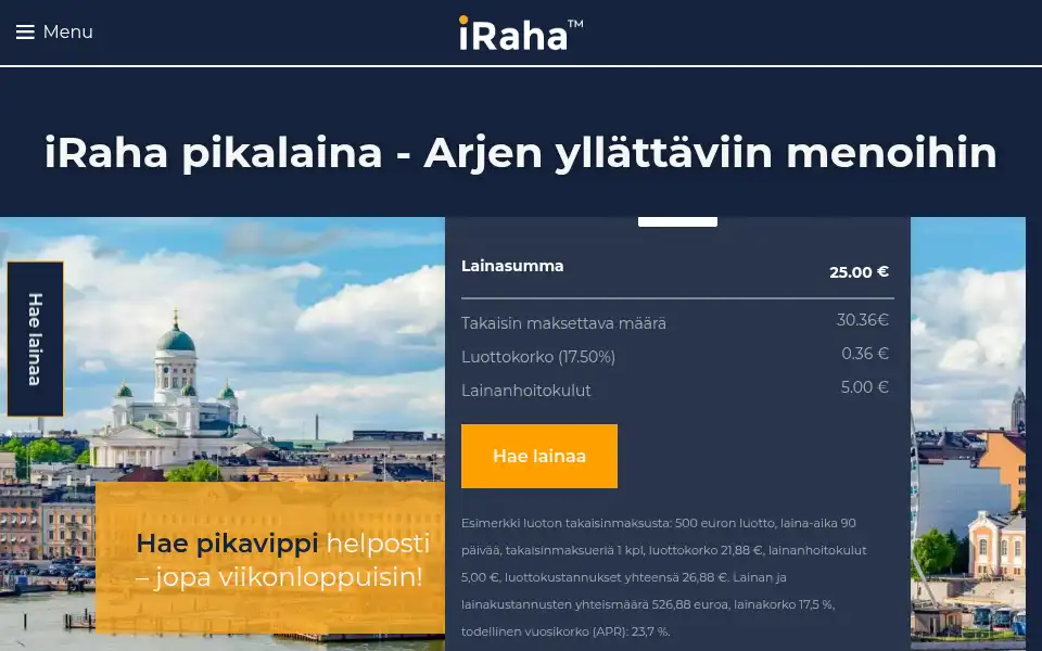 Screenshot of iraha.fi