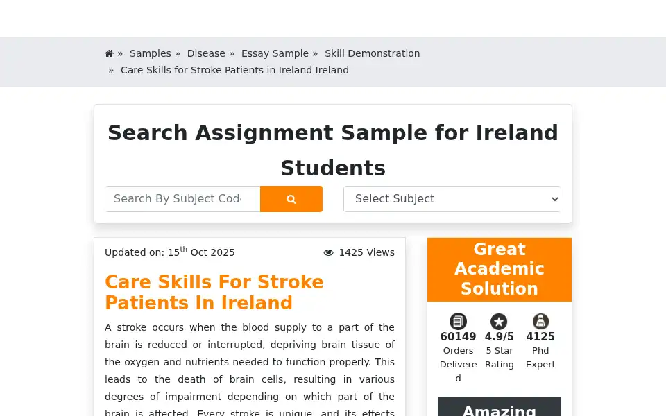 Screenshot of irelandassignmenthelp.com
