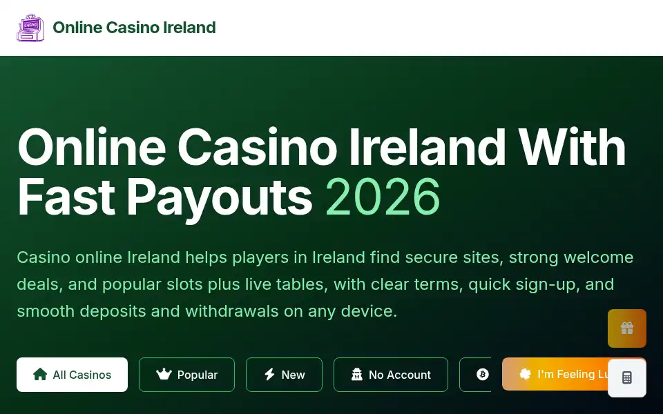 Screenshot of irelandonline.casino