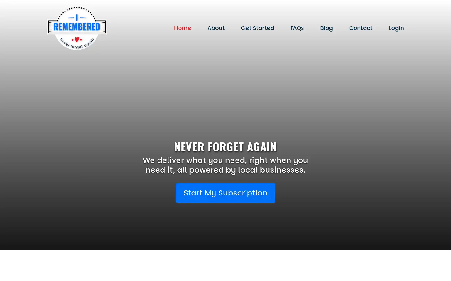 Screenshot of iremembered.com