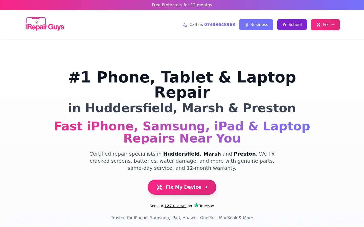Screenshot of irepairguys.co.uk