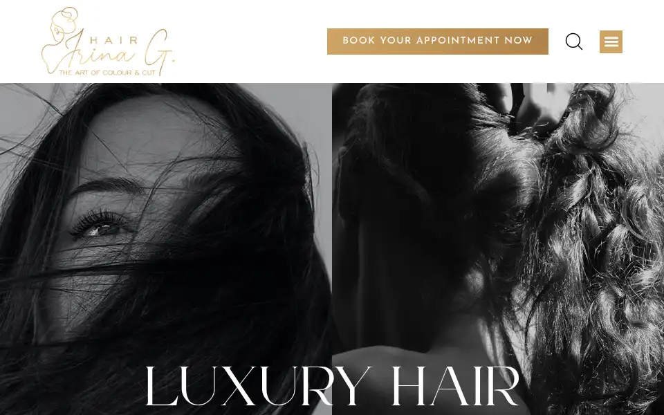 Screenshot of irinaghair.co.uk