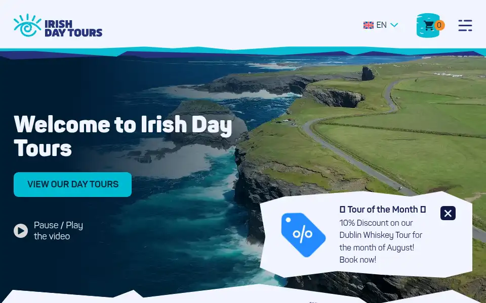 Screenshot of irishdaytours.ie
