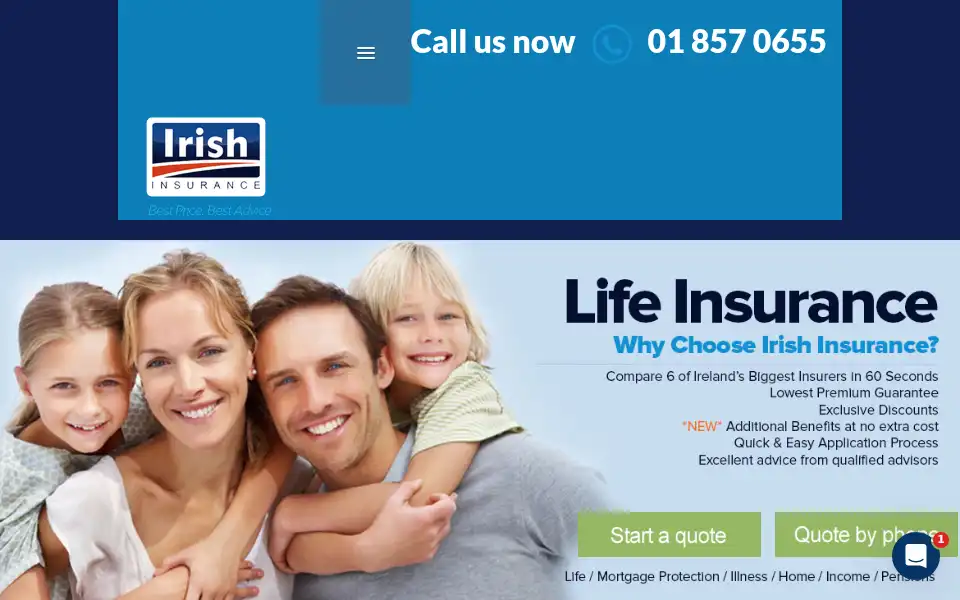 Screenshot of irishinsurance.ie