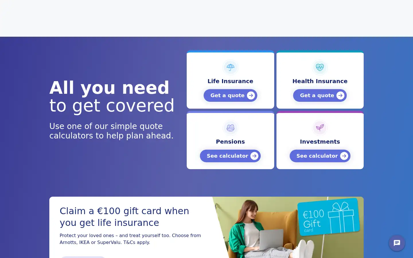 Screenshot of irishlife.ie