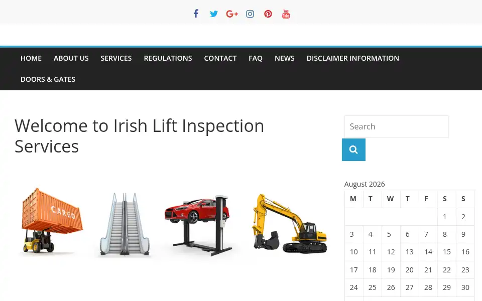 Screenshot of irishliftinspections.ie