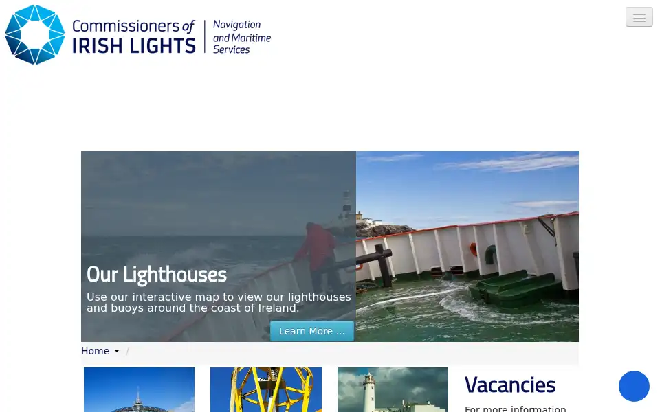 Screenshot of irishlights.ie