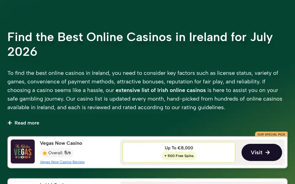 Screenshot of irishluck.ie