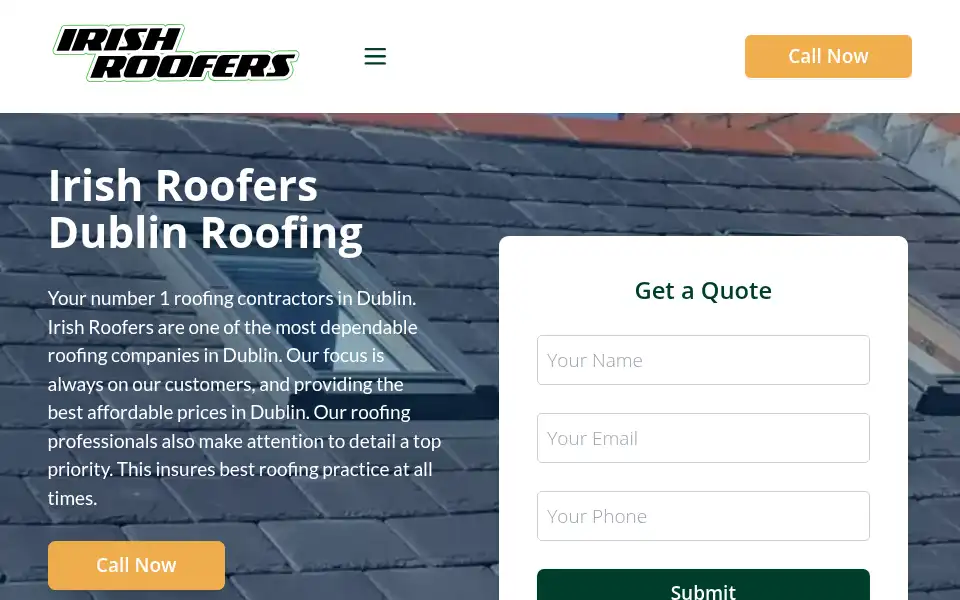 Screenshot of irishroofers.ie