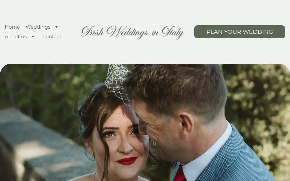 Screenshot of irishweddingsinitaly.ie