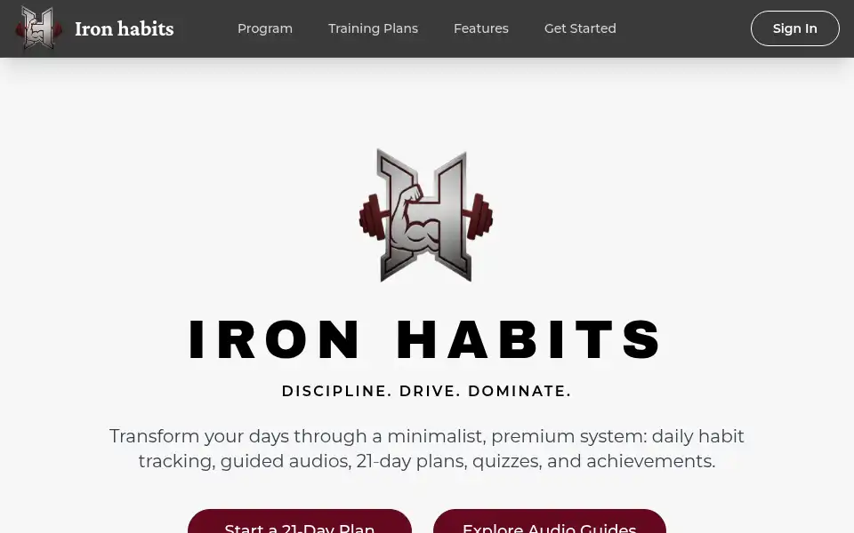 Screenshot of iron-habits.com