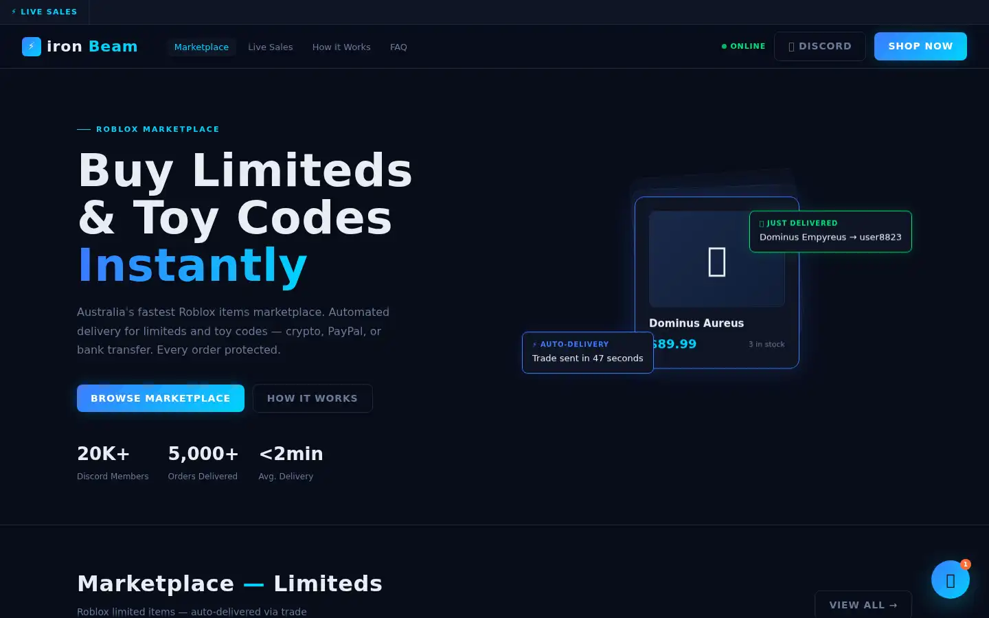Screenshot of ironbeam.gg