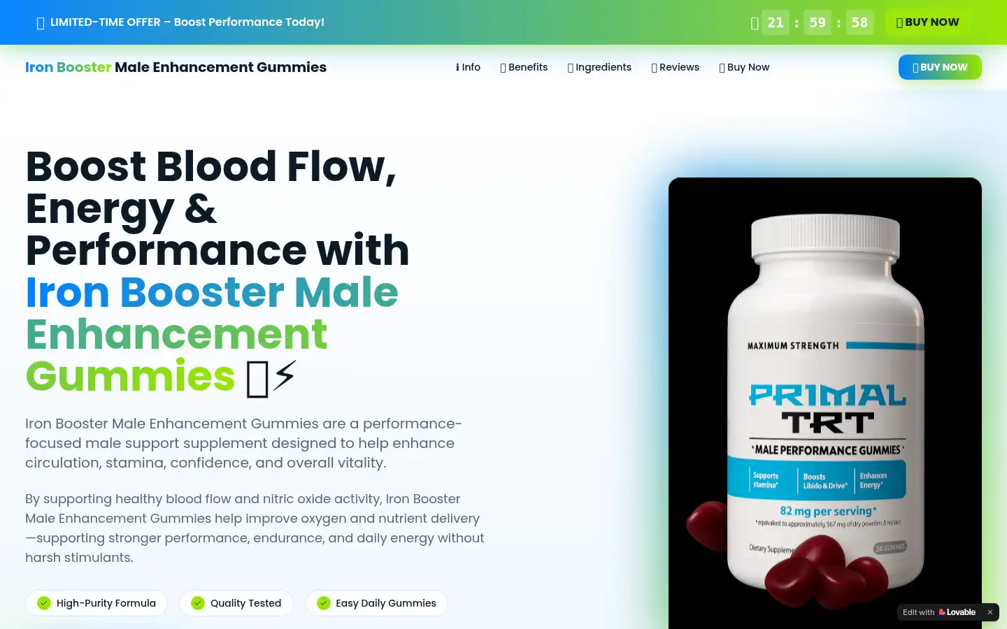 Screenshot of ironbooster.lovable.app