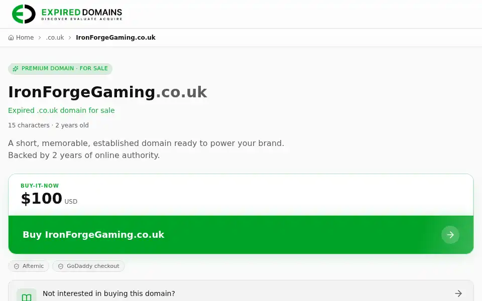 Screenshot of ironforgegaming.co.uk