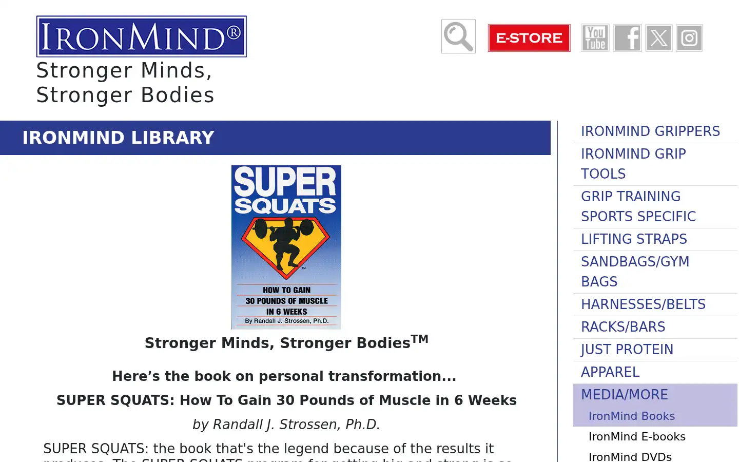 Screenshot of ironmind.com