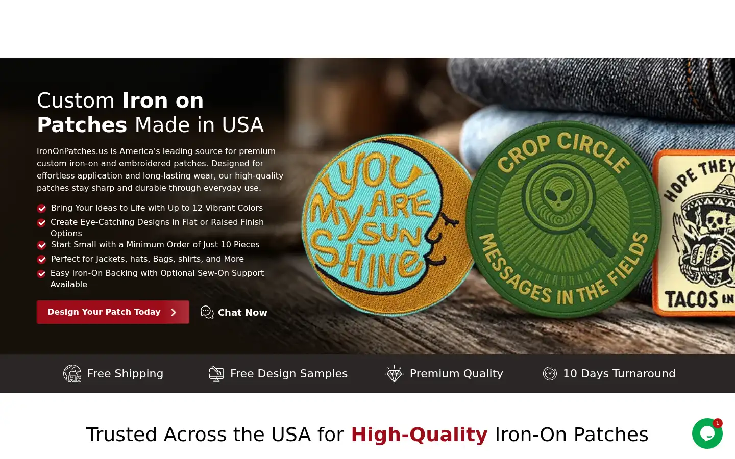 Screenshot of irononpatches.us