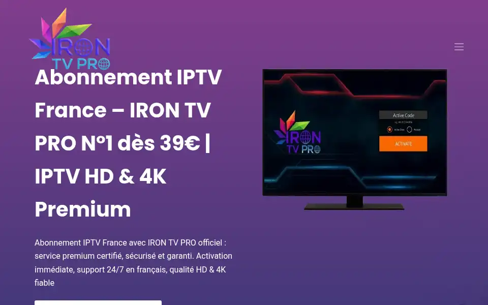 Screenshot of irontvpro-max.com