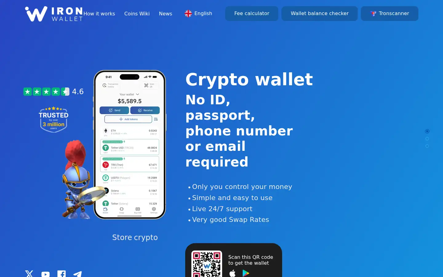 Screenshot of ironwallet.io