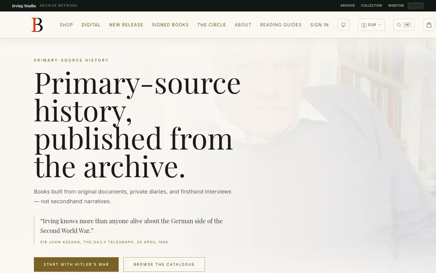 Screenshot of irvingbooks.com