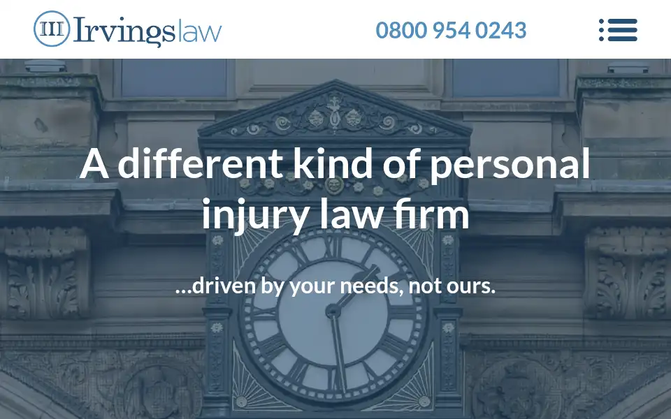 Screenshot of irvingslaw.com