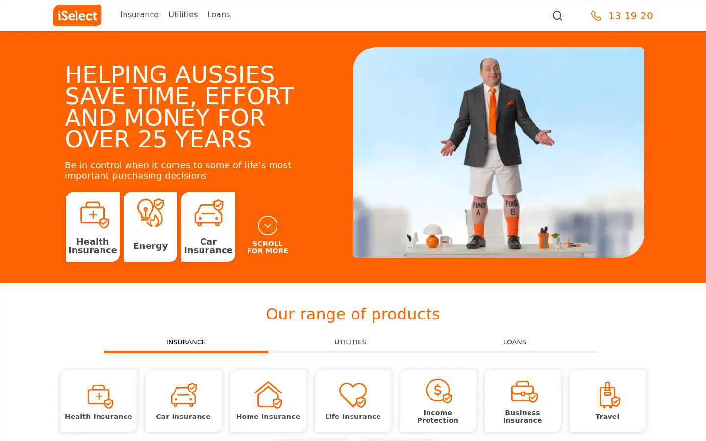 Screenshot of iselect.com.au