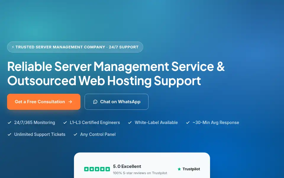 Screenshot of iserversupport.com