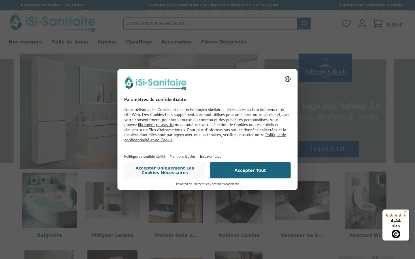 Screenshot of isi-sanitaire.fr