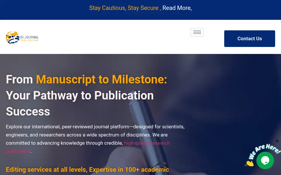 Screenshot of isijournalpublication.com