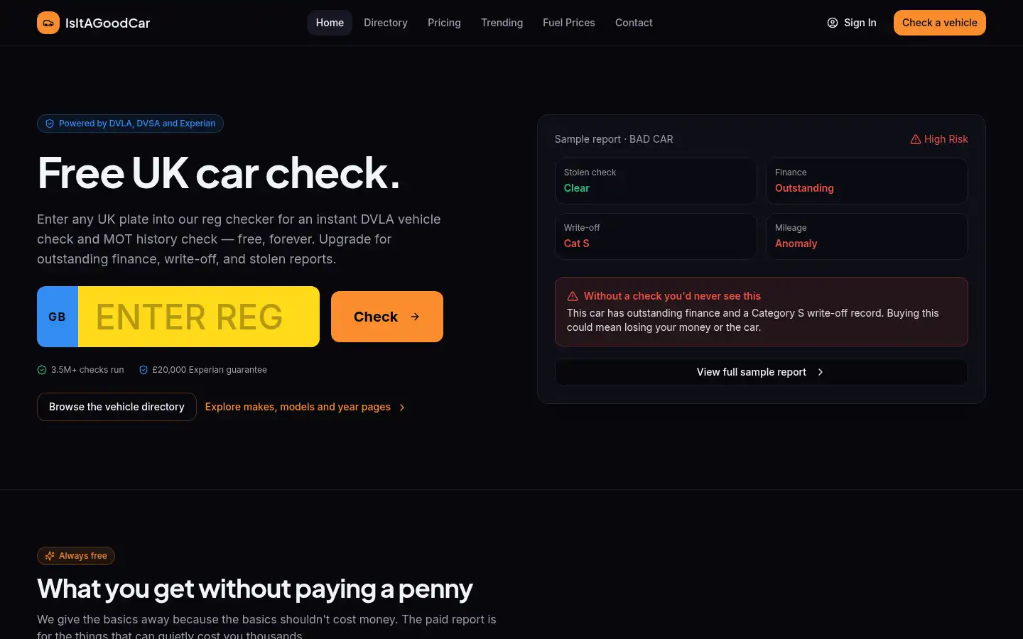 Screenshot of isitagoodcar.com