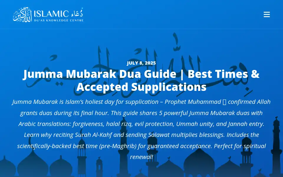 Screenshot of islamicduas.com