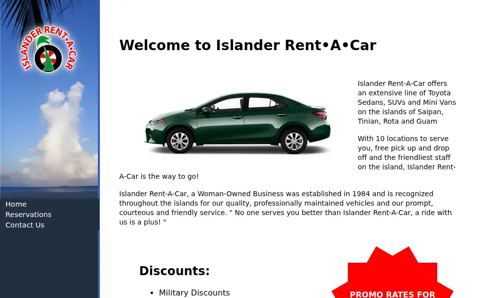 Screenshot of islanderrentacar.com