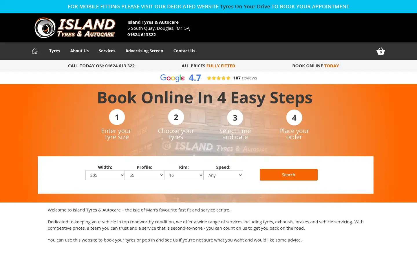 Screenshot of islandtyres.im