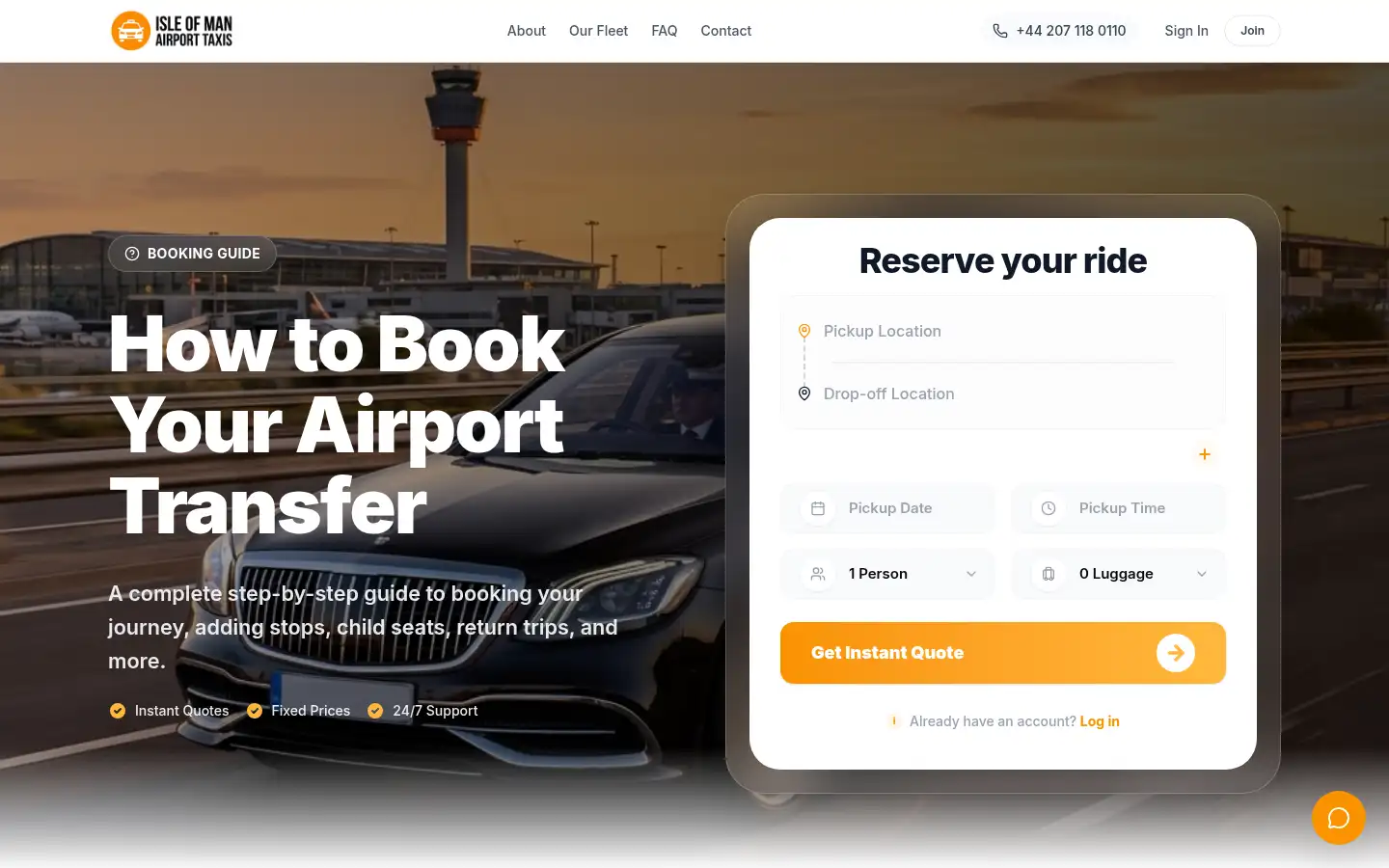 Screenshot of isleofmanairporttaxis.com
