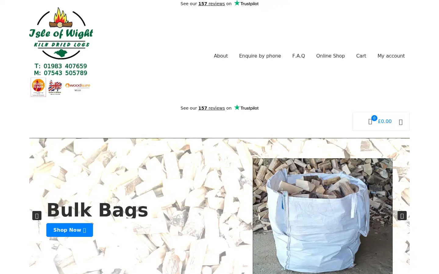 Screenshot of isleofwightkilndriedlogs.co.uk