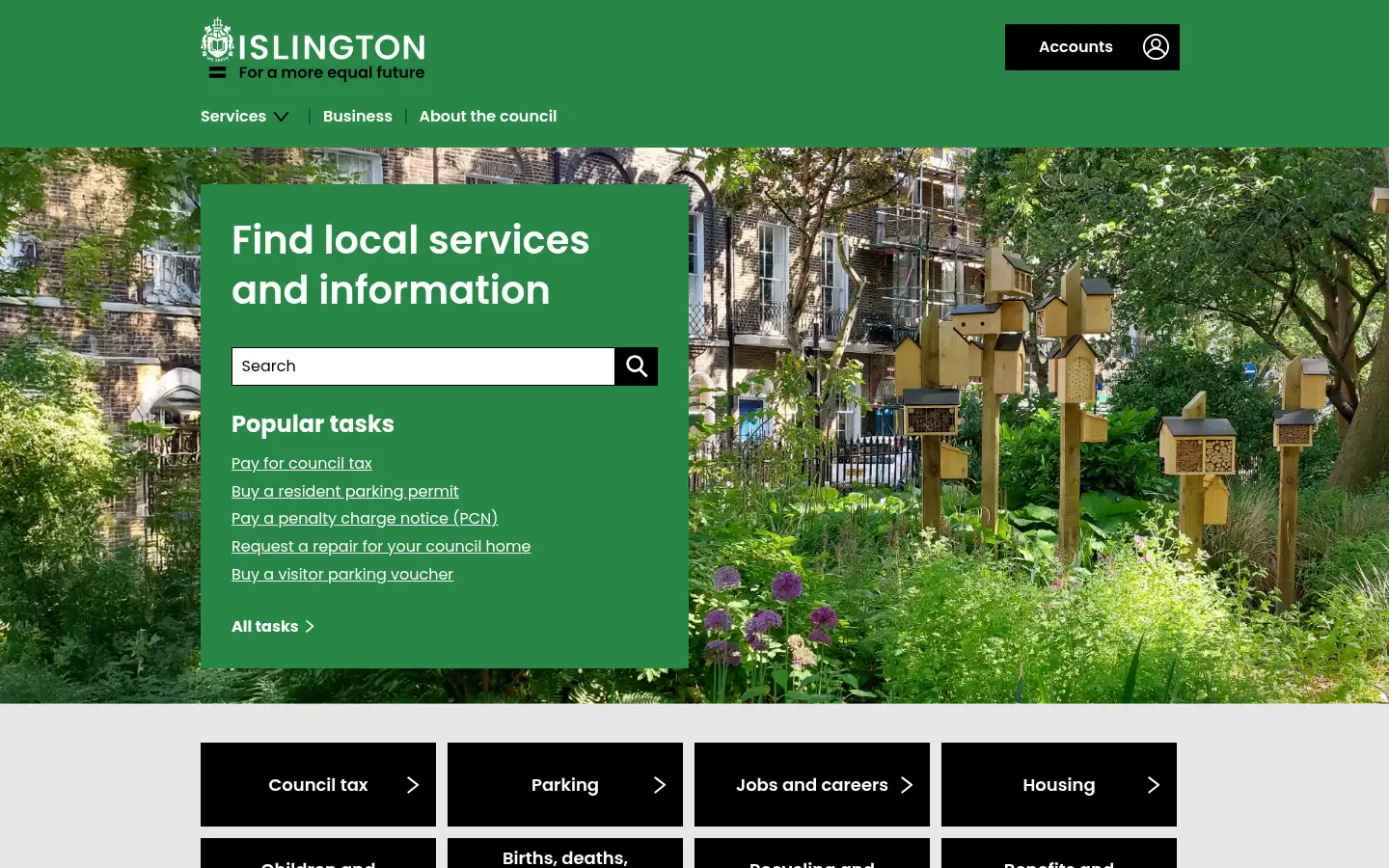 Screenshot of islington.gov.uk
