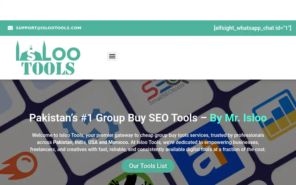 Screenshot of islootools.com