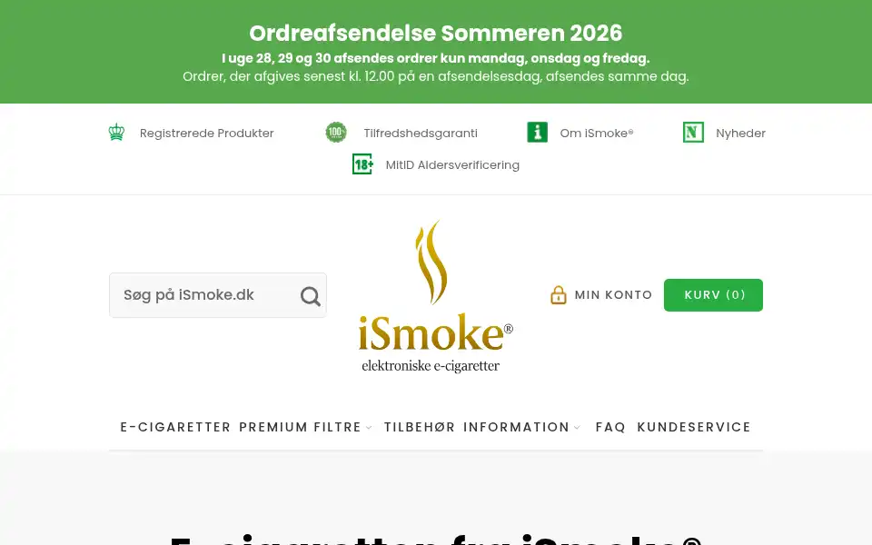 Screenshot of ismoke.dk