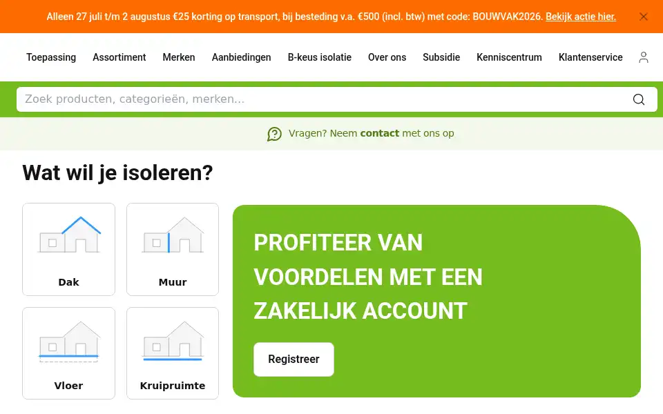 Screenshot of isolatiemateriaal.nl